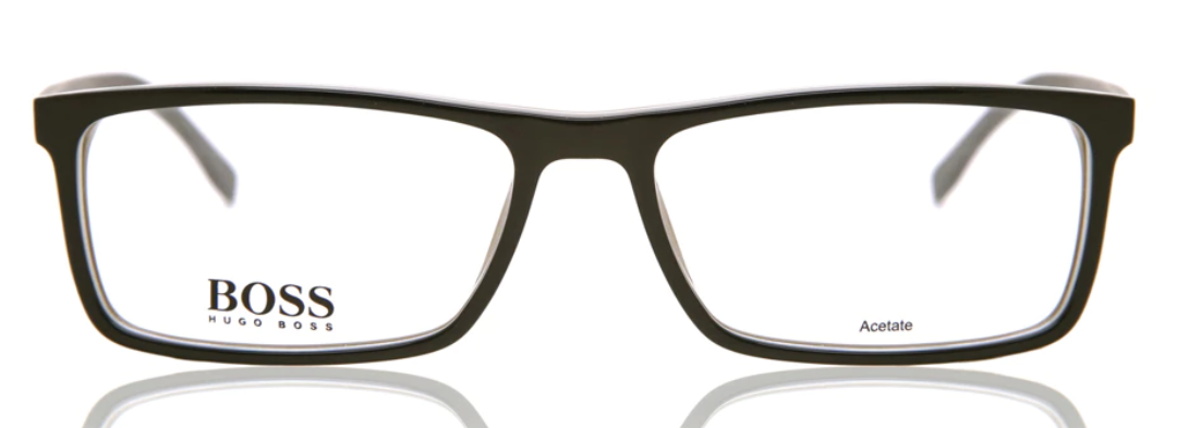 Boss by Hugo BOSS 0765 QHI Black Rectangle Men's Eyeglasses