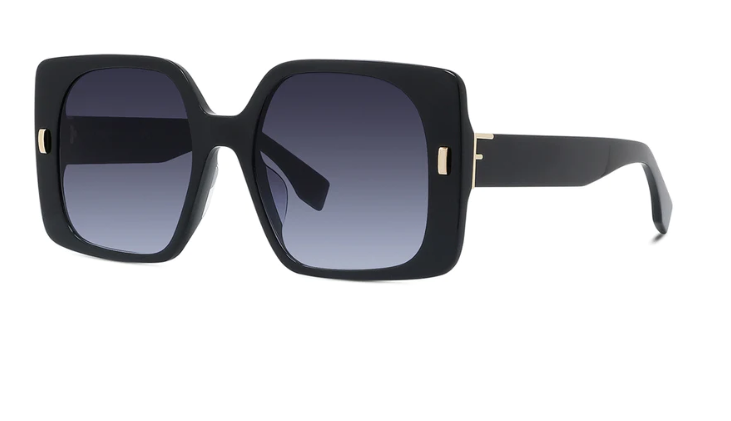 Fendi FIRST FE 40036U 01W Black/Blue Gradient Oversize Square Women's Sunglasses