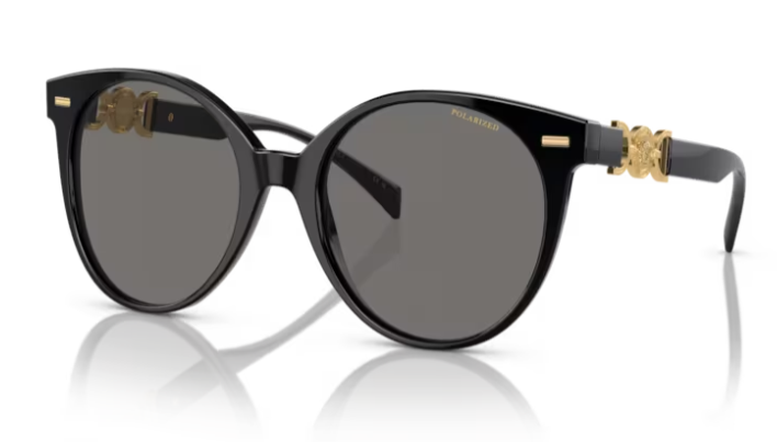 Versace VE4442 GB1/81 Black/Dark Grey Round Women's Sunglasses
