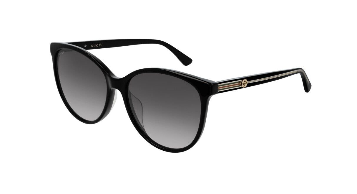 Gucci GG0377SKN 001 Black/Gradient Grey Cat-Eye Women's Sunglasses