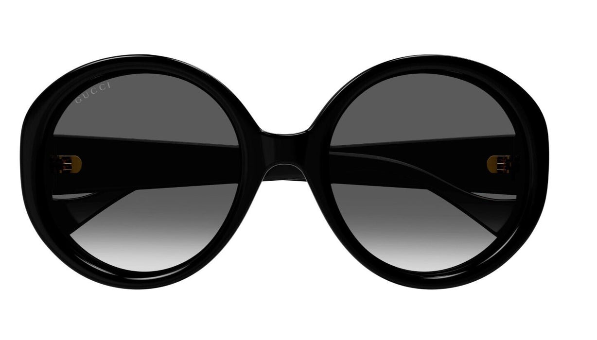 Gucci GG1256S 001 Black/Grey Oversize Round Women's Sunglasses