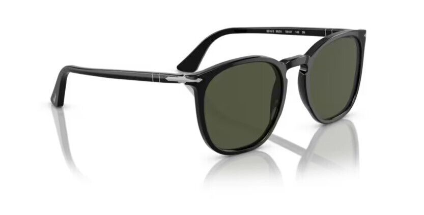 Persol 0PO3316S 95/31 Black/Green Rectangular Unisex Sunglasses