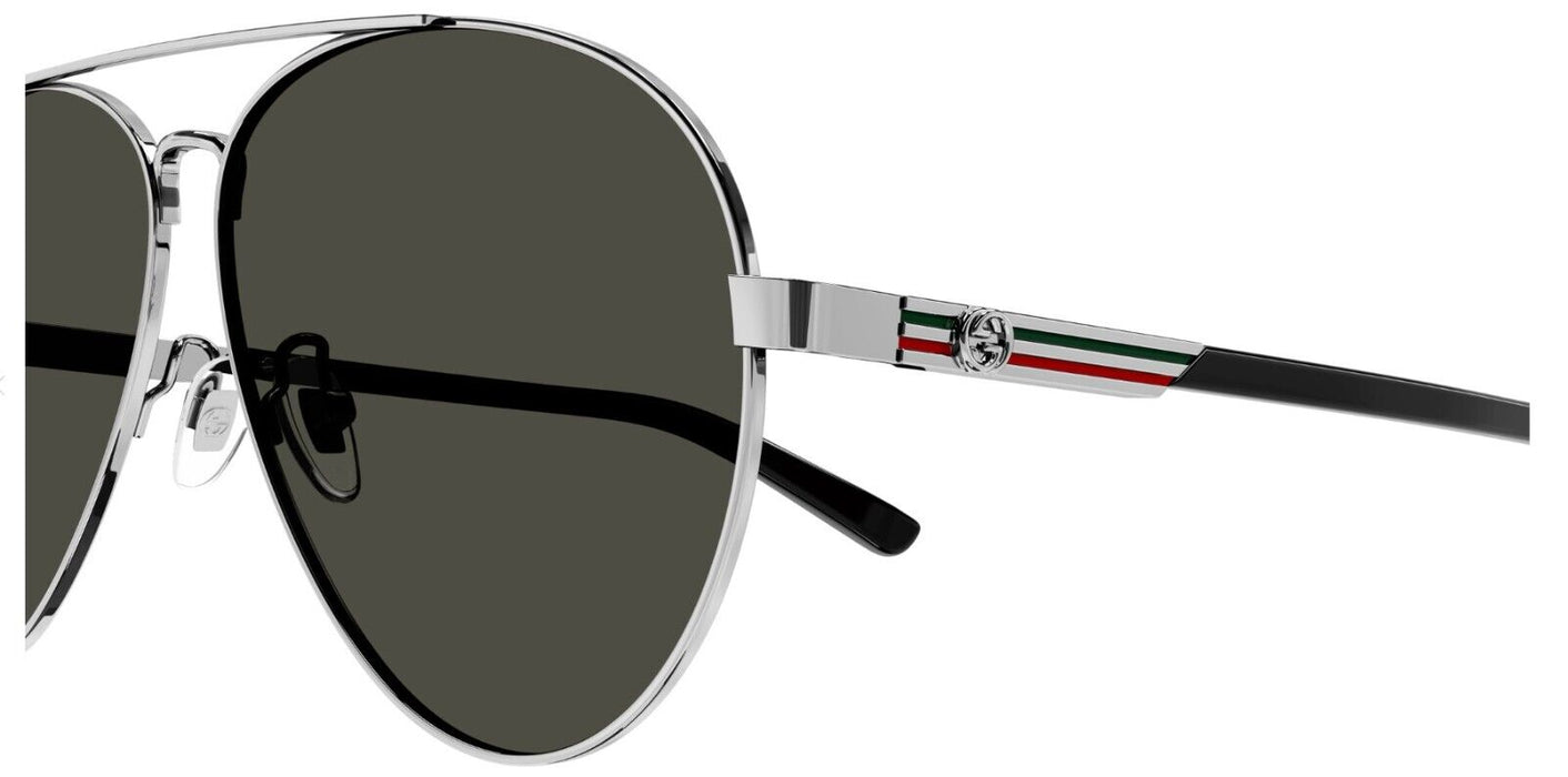 Gucci GG1288SA 001 Gunmetal/Grey Oval Men's Sunglasses