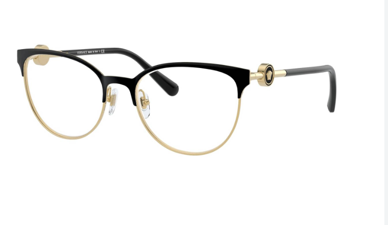 Versace VE1271 1433 Black/Gold Cat-Eye 54mm Women's Eyeglasses