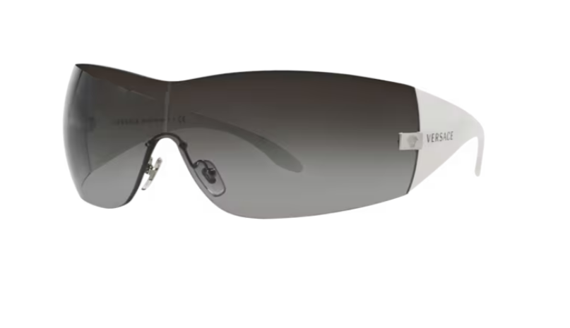Versace 0VE2054 10008G Silver-White/Grey Gradient Blue Square Women's Sunglasses