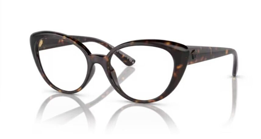 Versace 0VE3349U 108 Havana/ Clear Oval Shaped Women's Eyeglasses