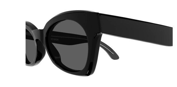 Balenciaga BB0230S 001 Black/Grey Cat-Eye Women's Sunglasses