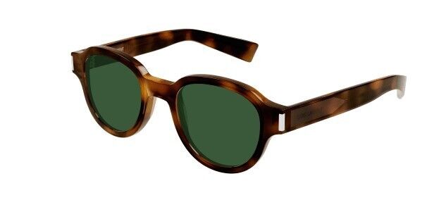 Saint Laurent SL 546 002 Havana/Green Round Unisex Sunglasses