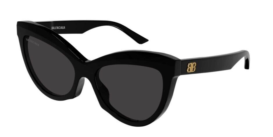 Balenciaga BB0217S 001 Black/Grey Cat-Eye Full-Rim Women's Sunglasses