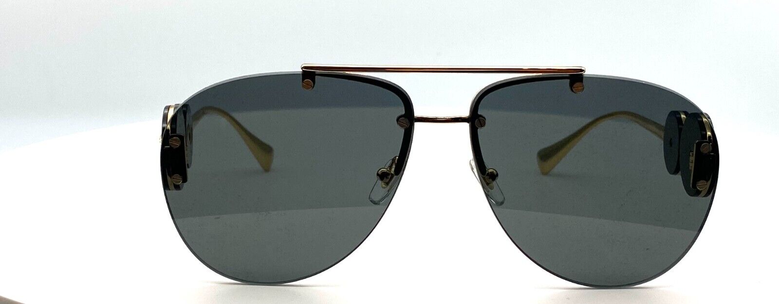 Versace VE2250 100287 Gold/Dark Grey Oval-Round 63mm Women's Sunglasses