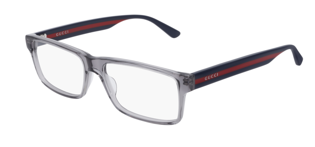 Gucci GG 0752O 003 Gray/Blue Rectangle Unisex Eyeglasses
