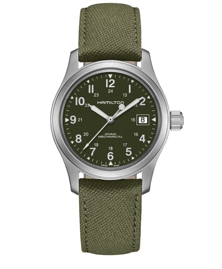 Hamilton Khaki Field Mechanical Green Dial Stainless Steel Men's Watch H69439363
