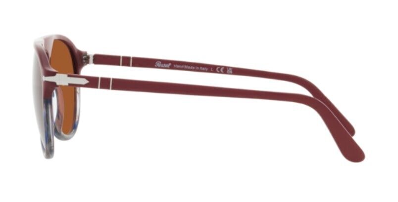 Persol 0PO3302S 117753 Bordeaux-Striped Grey Blue/Brown Pilot Unisex Sunglasses