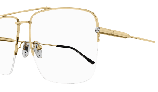 Gucci GG1415O-001 Gold Rectangular Women's Eyeglasses