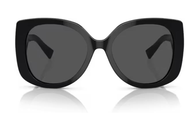 Versace 0VE4387 GB1/87 Black/Dark Grey Rectangular Women's Sunglasses