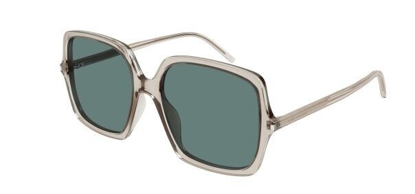 Saint Laurent SL 591 003 Beige/Green Oversized Square Women's Sunglasses
