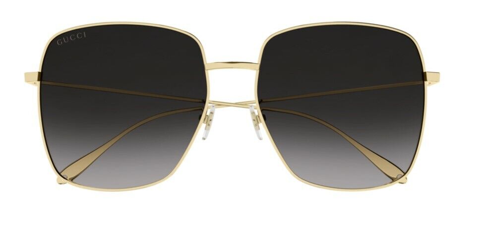 Gucci GG 1031S-001 Gradient Gold/Gray Oversized Metal square Women Sunglasses