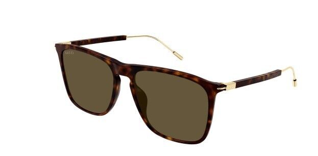 Gucci GG 1269S 002 Havana-Gold/Brown Rectangular Men's Sunglasses