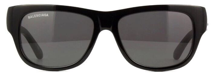 Balenciaga BB0211S 001 Black/Gray Square Full-Rim Unisex Sunglasses