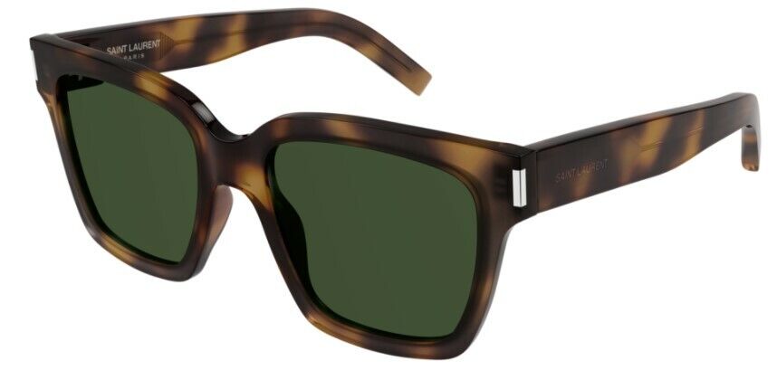 Saint Laurent SL507 003 Havana Green Rectangular Unisex Sunglasses