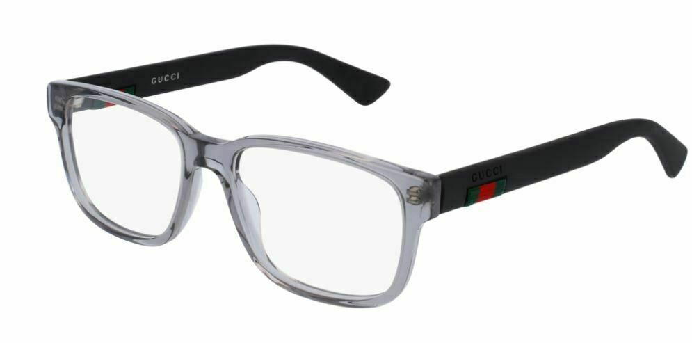 Gucci GG 0011 O 007 Classic Rectangular Grey/Black Eyeglasses