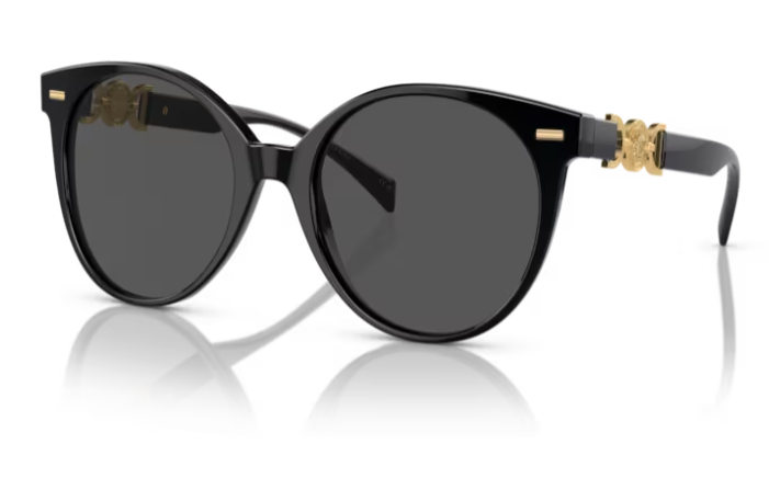 Versace VE4442F GB1/87 Black/Dark Grey Round Women's Sunglasses