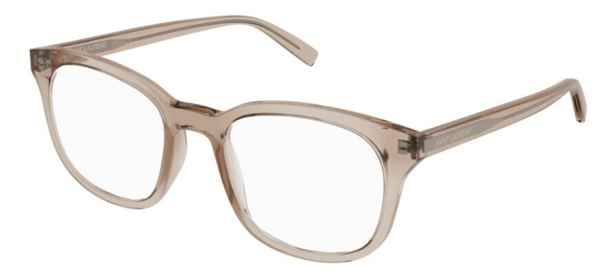 Saint Laurent SL 459 004 Transparent Brown Full-Rim Round Unisex Eyeglasses