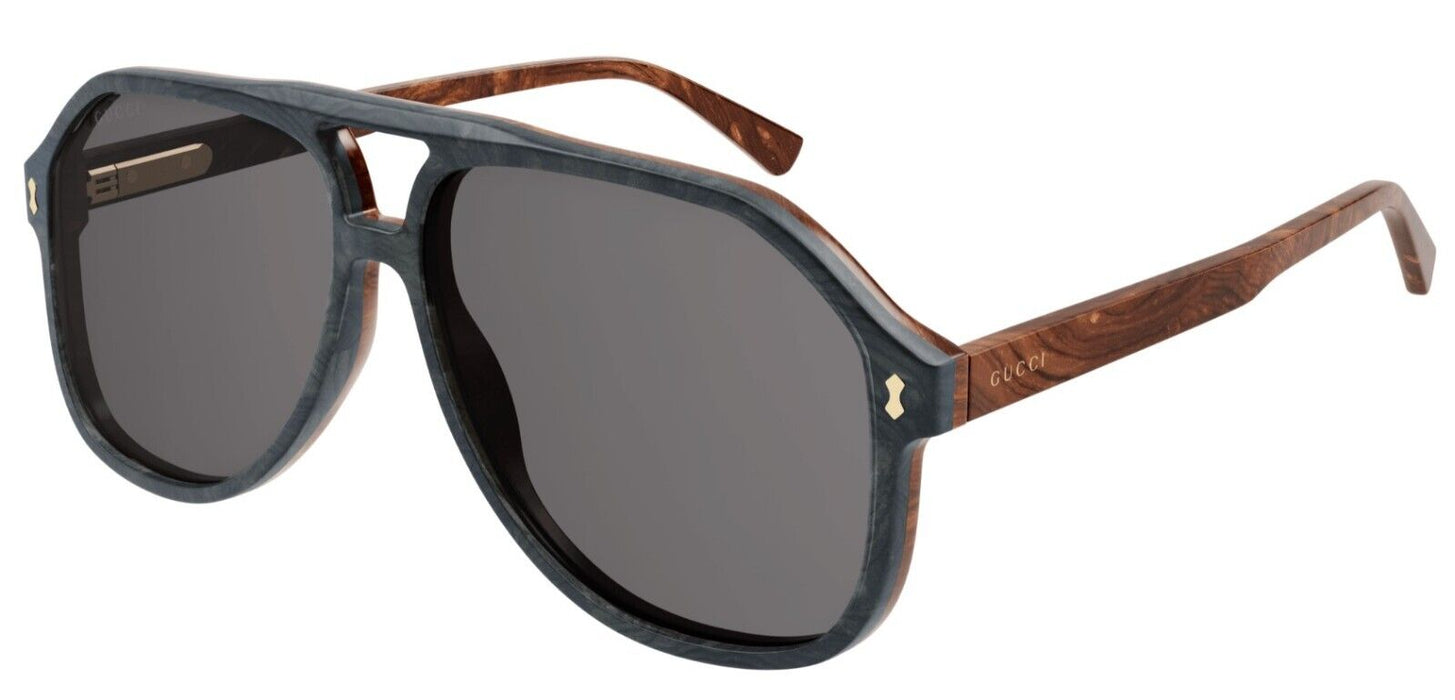 Gucci GG1042S 003 Blue/Grey Teardrop Men's Sunglasses