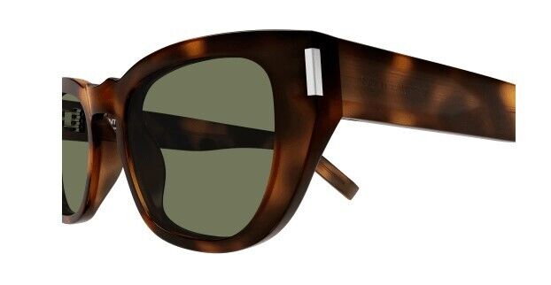 Saint Laurent SL M601 002 Havana/Green Rectangular Men's Sunglasses