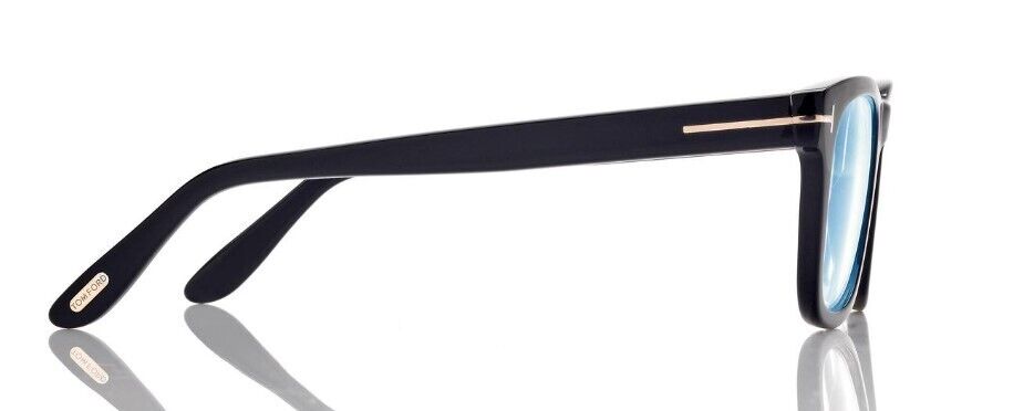 Tom Ford FT5820-B 001 Shiny Black/Blue Block Square Men's Eyeglasses