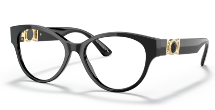 Versace 0VE3313 GB1 Black Round Women's Eyeglasses