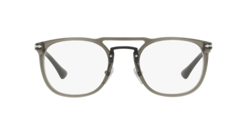 Persol 0PO3265V 1103 Opal Smoke Grey/ Black Silver Rectangle Men's Eyeglasses