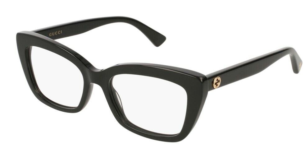 Gucci GG 0165ON-001 Black/Black Cat-Eye Women Eyeglasses