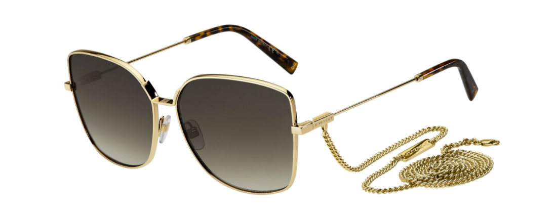 Givenchy 7184/G/S 0J5G Gold Rectangular Women's Sunglasses