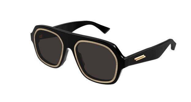 Bottega Veneta BV1217S 001 Black/Grey Soft Square Men's Sunglasses