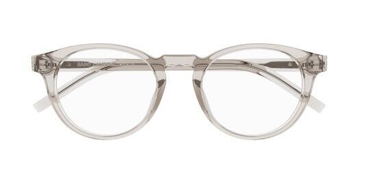 Saint Laurent SL M122/F-004 Beige/Transparent Round Women's Eyeglasses