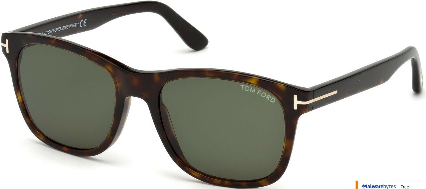 Tom Ford FT0595 Eric 02 52N Shiny Dark Havana/Green Square Men's Sunglasses