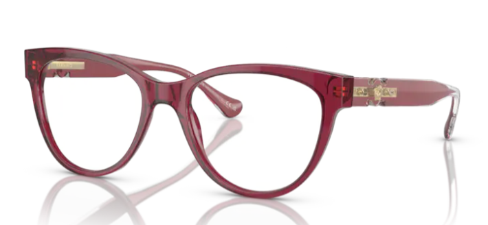 Versace 0VE3304 5357 Transparent Red 53mm Cat Eye  Women's Eyeglasses