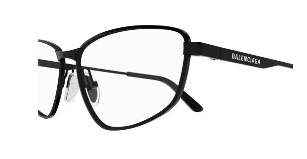 Balenciaga BB0281O 001 Black Rectangular Unisex Eyeglasses