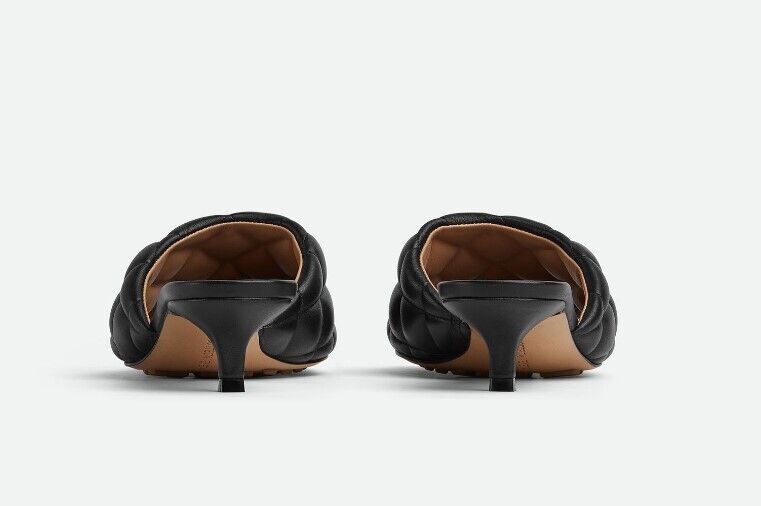 Bottega Veneta Black Quilted Leather Mid Heel Mule 729764VBRR0 1000