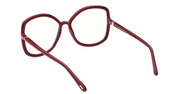 Tom Ford FT5845-B 074 Shiny Bordeaux/Blue Block Butterfly Women's Eyeglasses