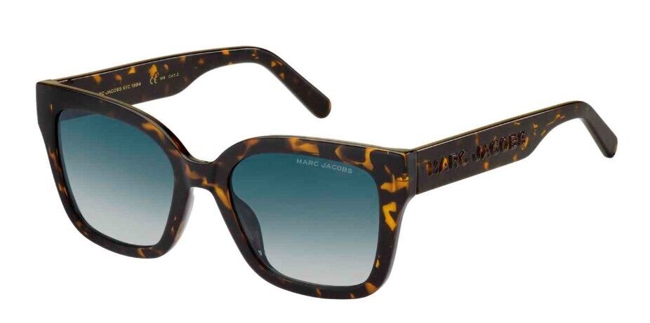 Marc Jacobs MARC-658S 0086/08 Havana/Blue Shaded Square Women's Sunglasses
