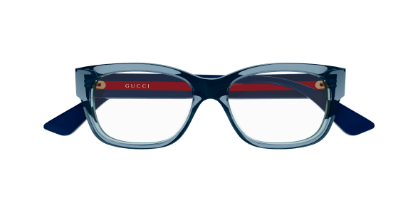 Gucci GG0278O-017 Blue Crystal Rectangle Women's Eyeglasses