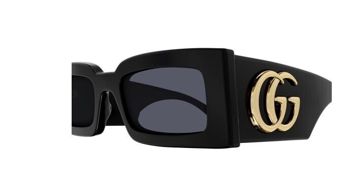 Gucci GG 1425S 001 Black/Grey Rectangular Women's Sunglasses