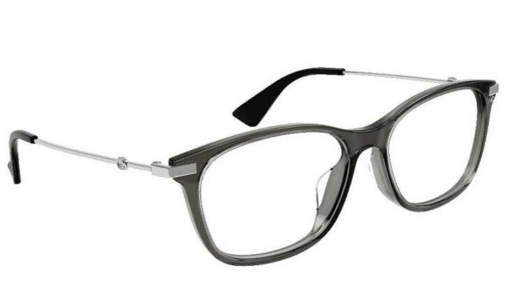 Gucci GG 1061OA-003 Transparent Silver Metal Rectangle Unisex Eyeglasses