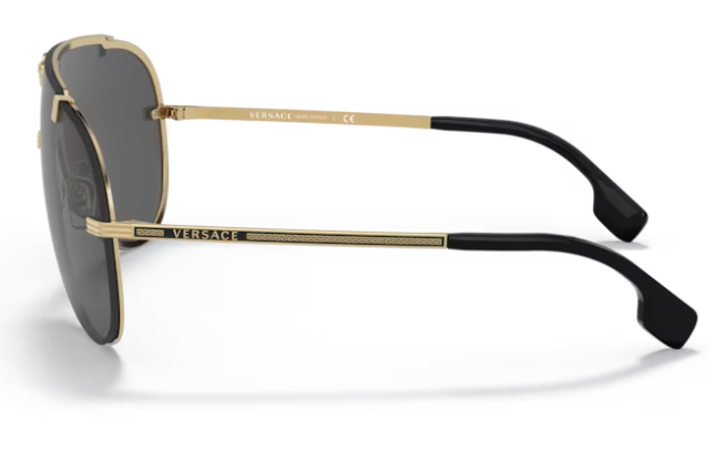 Versace 0VE2243 100287 Gold/Dark grey Oval Men's Sunglasses.