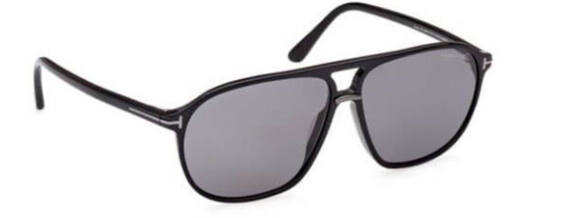 Tom Ford FT1026 Bruce 01D Shiny Black /Smoke Polarized Men's Sunglasses