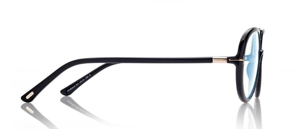 Tom Ford FT5838-B 001 Shiny Black/Blue Block Unisex Eyeglasses