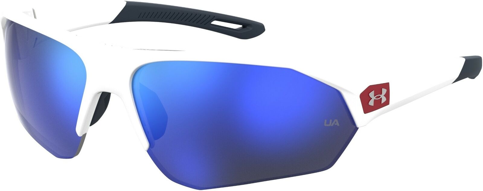 Under Armour Ua 0001/G/S 06HT/W1 Matte White/Blue Mirrored Sunglasses