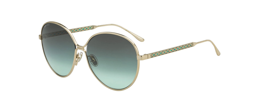 Jimmy Choo Neva/F/S PEF/IB Gold Green/Gray Green Gradient Sunglasses